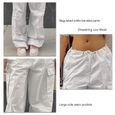 Pantalon de sport Cargo pour Femmes - Dioche - Taille basse avec cordon de lingerie - Blanc - Montagne - Fitness-3