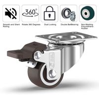 Lot De 12 Petites Roulettes En Caoutchouc 25 Mm Pour Meubles Non