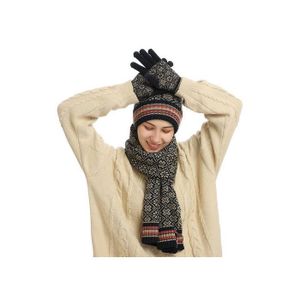 Ensemble enfant bonnet, moufles et écharpe en tricot Boavista - PETIT BEGUIN