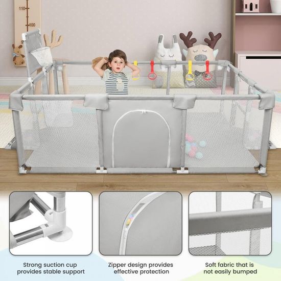 XUANYU Parc Bebe Modulable 127*128cm,Parc Bebe Avec Tapis Rembourré