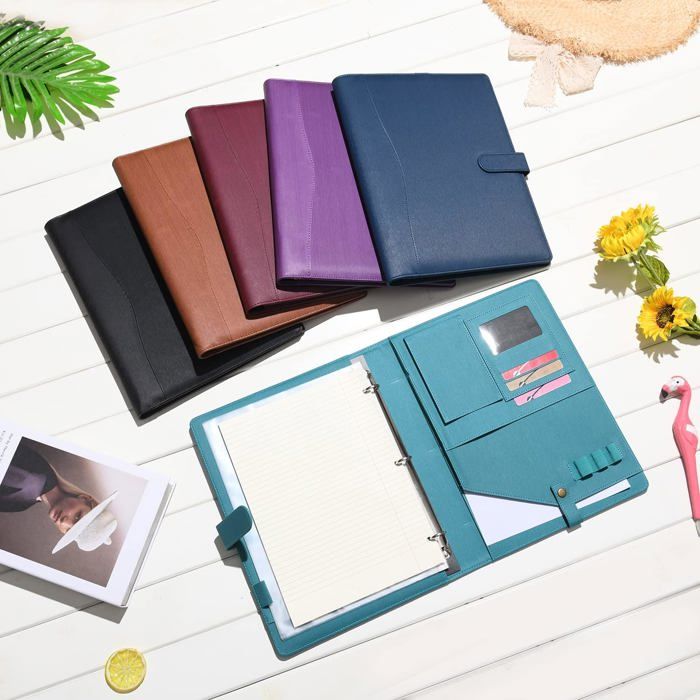 Porte-Documents En Cuir A4 Pu, Dossier De Documents à Bouton-Pression