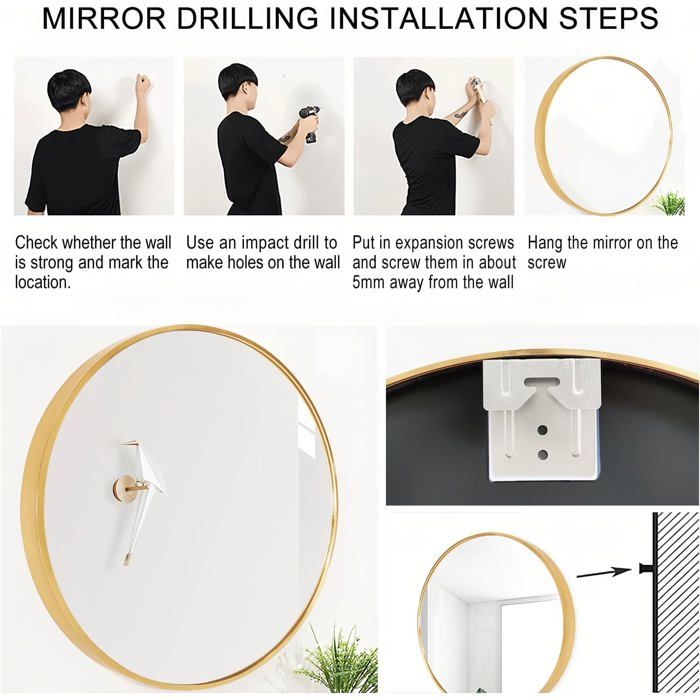 Miroir Mural Décoratif D'entrée : élégant Et Artistique En Verre De Qualité Supérieure De 5 Mm