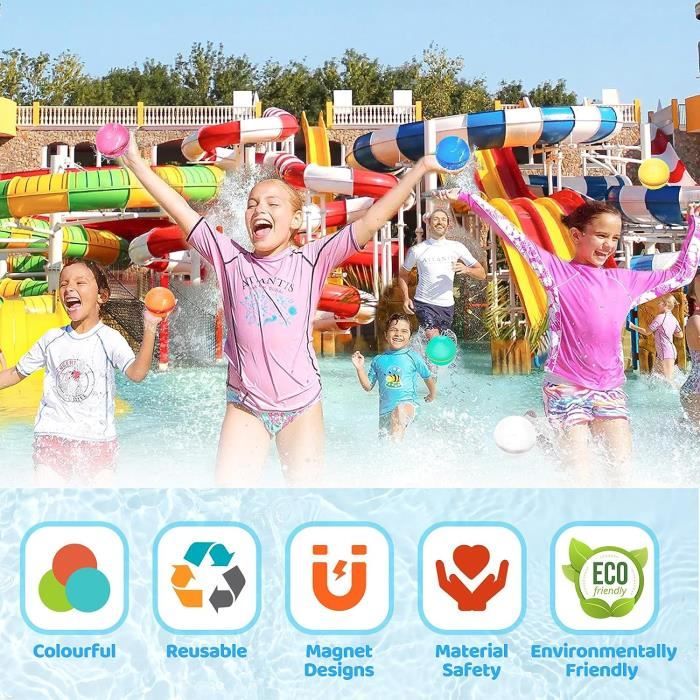 Bombe Eau Fermeture Auto Bombes à Eau Réutilisables - Lot De 12 | Fermeture Automatique | Silicone Pour Piscine, Plage Bombes Eau Réutilisables