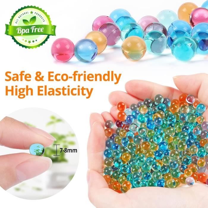 Lot De 10 000 Billes De Gel 7-8 Mm – Munitions Pour Pistolet à Eau – Non Toxique – Recharge Blaster Dès 14 Ans