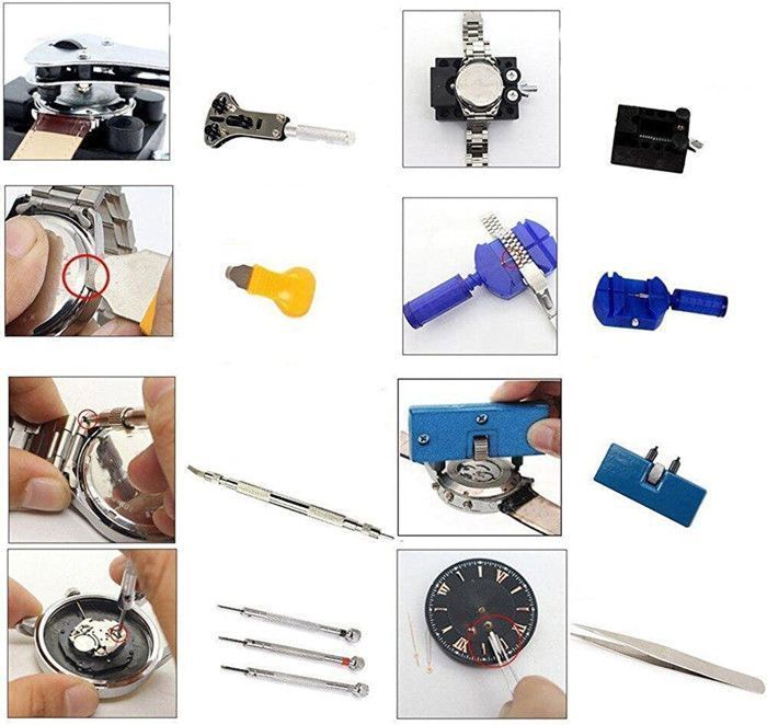Lot De 4 Outils De Réparation Pour Montres - Huileur Et Pièces - Neuf Avec Étiquettes