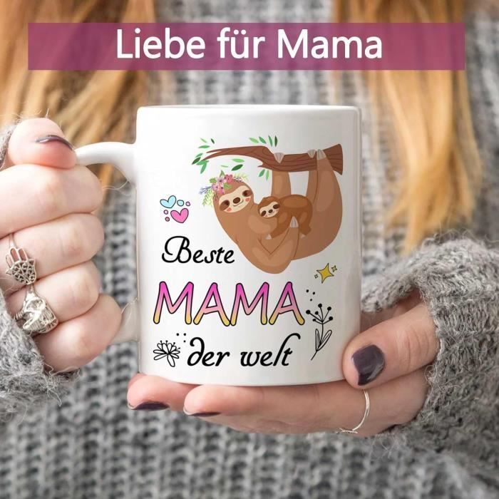 Meilleure Maman Du Monde Tasse Marbre Rose 420 Ml – Cadeau Fête Des Mères Avec Couvercle