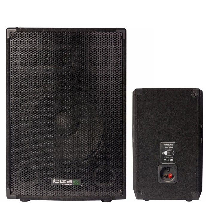 Pack Sono Ibiza - 2 Enceintes XTK10-MKII 300W + Ampli AMP300-MKII 2x240W + Pieds + Câbles, Pour Soirée DJ