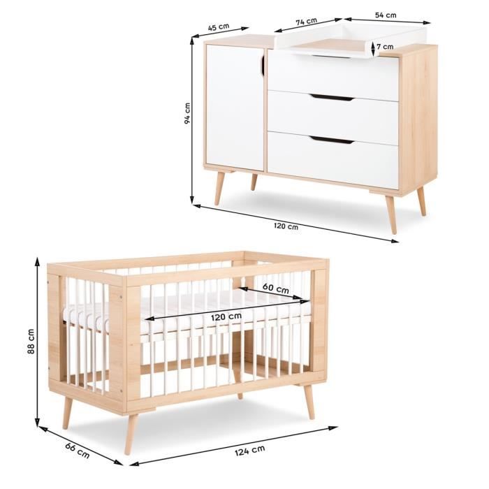 ML-Design - Commode à langer étagère à langer meuble bébé 113 x 53 x 93 cm  blanc ML-Design® - Commode - Rue du Commerce