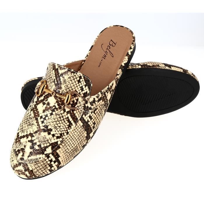 Mocassin top mule femme