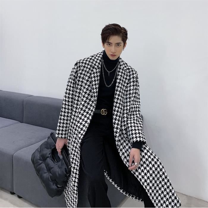 Manteau long pied de poule hotsell