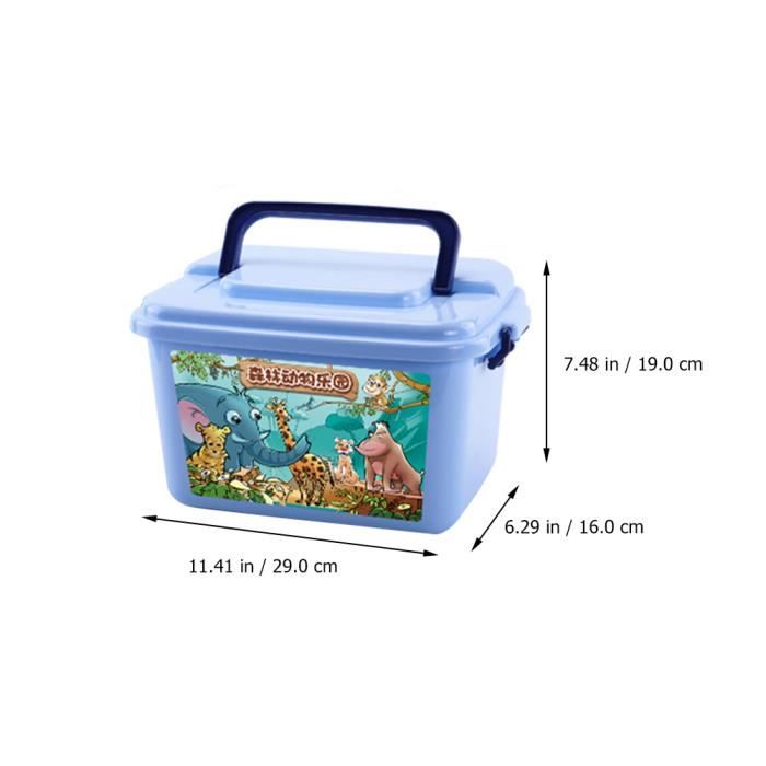 52 Figurines Animaux Sauvages – Valise + Blocs Sol – Lion, éléphant, Tigre… – Dès 3 Ans