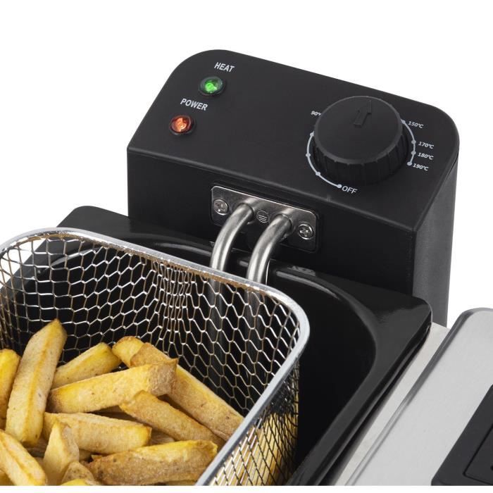 Deuba Friteuse électrique double cuve Capacité 2 x 3 L Friteuse en acier  inoxydable Technologie zone froide : : Cuisine et Maison