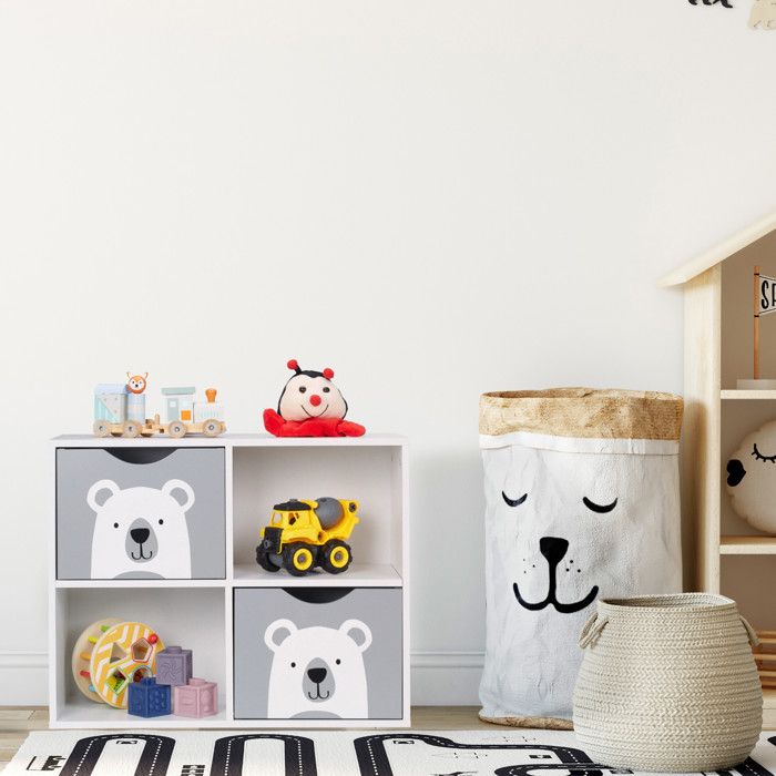 Bibliothèque Enfant Relaxdays 5 Compartiments - 80x70x30 Cm, Blanc MDF, Rangement Jouets Et Livres