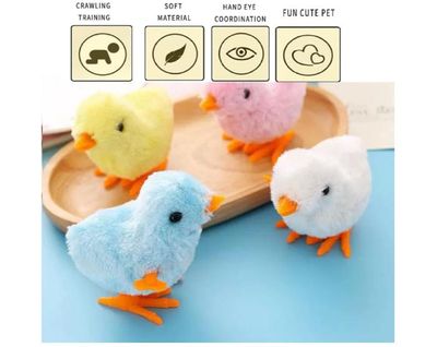 Jouets Poussins à Remonter FaJoek 4 Pcs - Pour Pâques, Cadeaux Enfants - Peluche Sautante