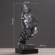 Créatif rétro abstrait personnage Sculpture ornements maison bureau décor bureau artisanat résine penseur Statue Silence est or cade-0