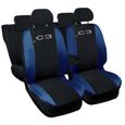 Lupex Shop Housses de siège auto compatibles pour C3 Noir Blue Foncè-0