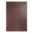 SKIN - Tapis salon ou chambre en cuir tressé pour une ambiance chaleureuse 55 x 85 cm Marron Chocolat-0