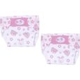 Pack de 2 Couches Culotte en Tissu Blanc et Rose Baby Born pour Poupon ou Poupée 36cm - Motif Lapin/Ours - ZAPF-0