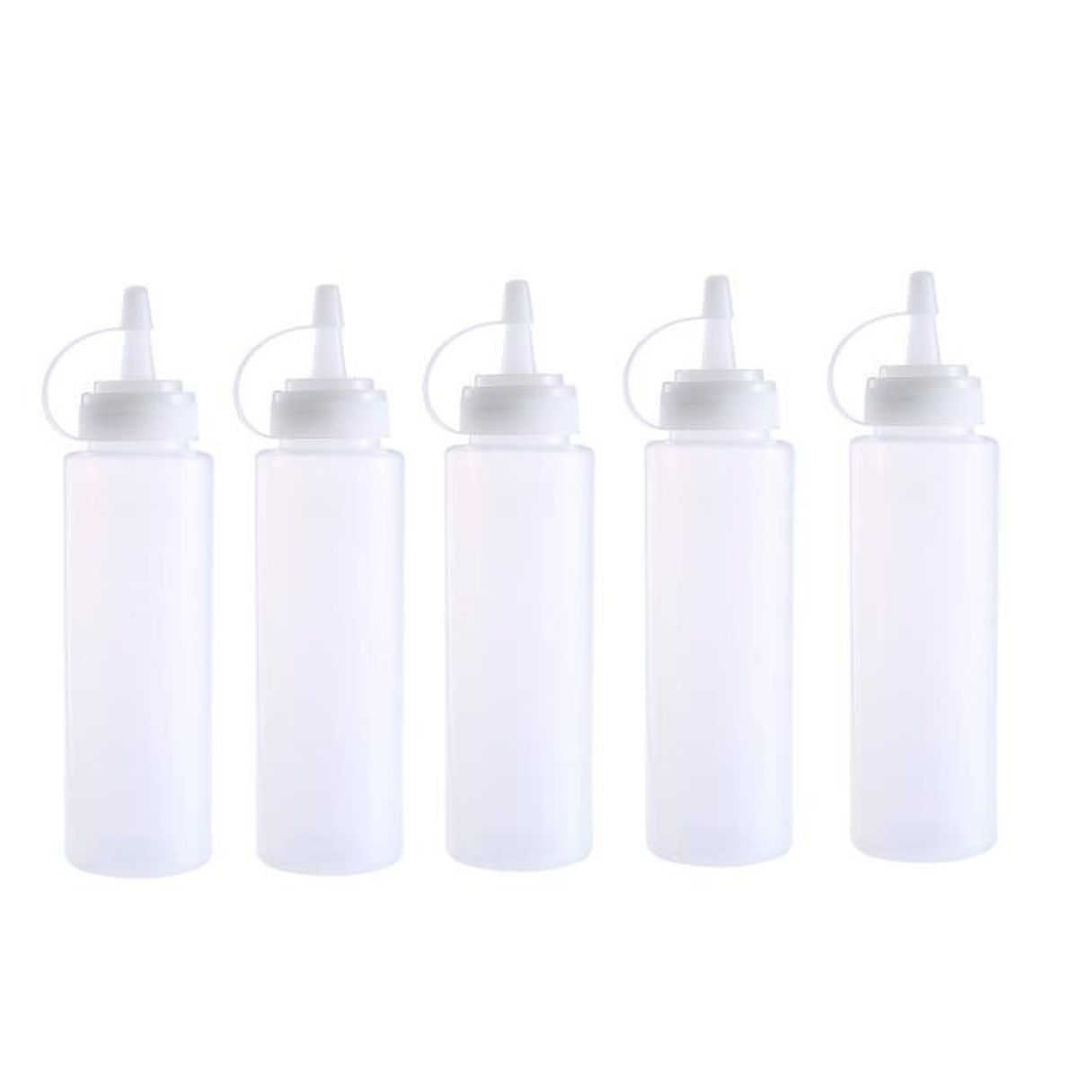 Flacons Doseurs Souples 360 Ml - Lot De 4, Sans BPA - Pour Sauces, Ketchup, Miel, Peinture - Bec Verseur, Graduations - Lavables Au Lave-vaisselle