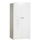 SAUTHON Armoire bébé Teddy - Bois - Blanche - 2 portes - 175x85x56cm - Babyprice