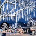 LAPAMAX Guirlande lumineuse de pluie de météores Blanc Froid 30cm 192 LEDS,Éclairage 360°,LED SMD2835, Décoration Noël, Mariage,Jardin