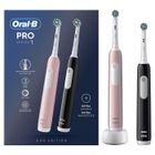 Oral-B Pro Series 1 Lot De Deux, Brosses À Dents Électriques Rose Et Noire, 2 Brossettes, Conçue Par Braun
