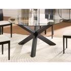 VENTE-UNIQUE Table à manger CENTAURI - 4 personnes - Bois et verre trempé