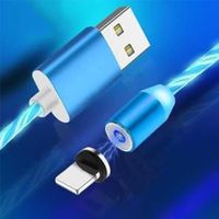 Led flux éclairage lumineux magnétique câble USB pour iPhone XR X 7 8 Micro Type C chargeur Charge rapide aimant Charge USB type-c
