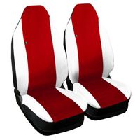 Housses de siège deux-colorés pour Smart fortwo 3ème série en eco cuir - rouge blanc