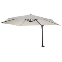 Parasol de mur Casoria, parasol déporté pour balcon ou terrasse, 3m inclinable ~ crème