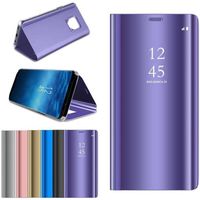 Juce® Coque pour Samsung Galaxy S9 Smart Etui Housse Clear View Etui à Rabat Cover Flip Case Miroir Antichoc - Violet