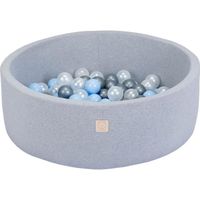 Piscine à balles pour bébé MISIOO Smart - 150 balles - 90 x 30 cm - Gris clair/Bleu/Blanc/Argent