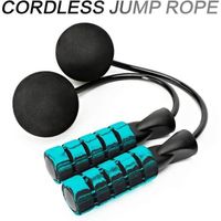 POW Corde à sauter sans fil Sponge Ball - Double roulement à billes noires de 70 mm (bleu graffiti)