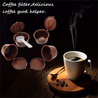 5 Pcs Capsule Filtre de Café Réutilisables Compatible Nescafe Dolce Gusto 1 Cuillere à Cafe 1 Brosse A Nettoyer