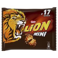 LOT DE 7 - LION : Mini - Barres chocolatées au caramel et céréales 17 x 20.5 g