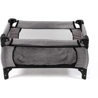 MUSTERKIND Chariot pour poupées jumelles - Barlia gris/blanc en bois