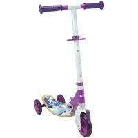 Trottinette Pliable LA Reine des NEIGES 2 roulement a Billes ABEC 5 - Frein arrière au Pied - Hauteur Ajustable - Plateau Aluminium antidérapant -poignées Mousse, Blue