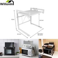 Support De Four à Micro-ondes Extensible, Etagere Rangement Cuisine Four à Micro Ondes, Multifonction Meuble De Rangement En Métal, Avec 6 Crochets, (39-60) X32x78cm, 3-tier Noir