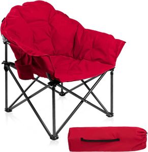 CHAISE DE CAMPING Rouge Moonchair Chaise de camping pliable XXL rond