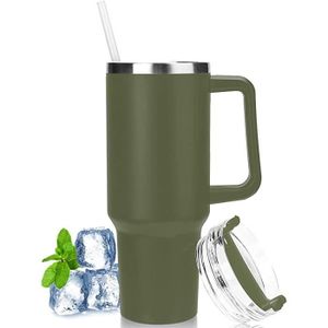 Gobelet DUUV 1,2L Avec Poignée – Motif Chats, Couvercle étanche, Paille Réutilisable