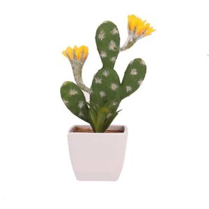 Fleur Jaune De Cactus à Trois Oreilles Plante Verte