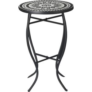 TABLE DE JARDIN  Table Bistro Ronde de Jardin Plateau mosaïque méta