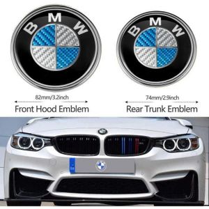 INSIGNE MARQUE AUTO 2 x  Carbone Bleu Blanc BMW  Logo Badge Embleme Ca