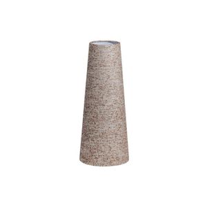 Lampe abat-jour conique pied cylindre métal nickelé mat, Holtkötter