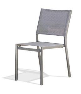 FAUTEUIL JARDIN  Chaise de jardin empilable - DCB GARDEN - STOCKHOLM - Aluminium - Gris anthracite