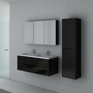 Meuble Salle De Bain Suspendu Noir Achat Vente Meuble Salle De