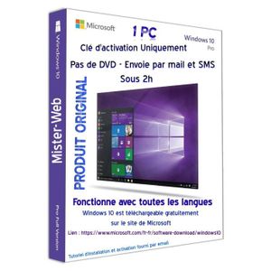 Cle D Activation Windows 10 Achat Vente Pas Cher