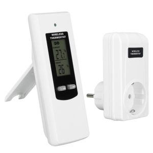 THERMOSTAT D'AMBIANCE Thermostat sans fil HURRISE - Modèle enfichable - Télécommande sans fil - Blanc