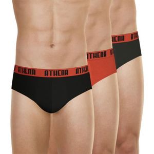 CULOTTE - SLIP ATHENA Lot de 3 slips  Ecopack Rouge HOMME