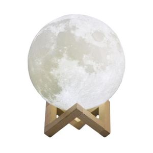 LAMPE DECORATIVE Pwshymi Lampe Lune 3D LED 8cm Contrôle Tactile 3 C